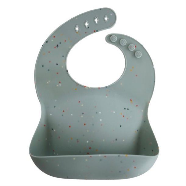 Mushie Hagesmk Silicone Bib - Cambridge Blue Confetti