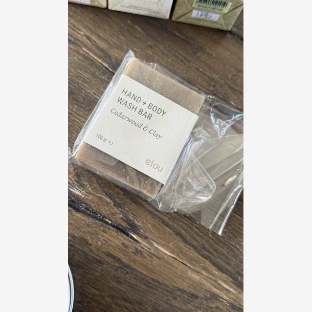 Elou Hand + Body Bar   Cedarwood &amp; Clay