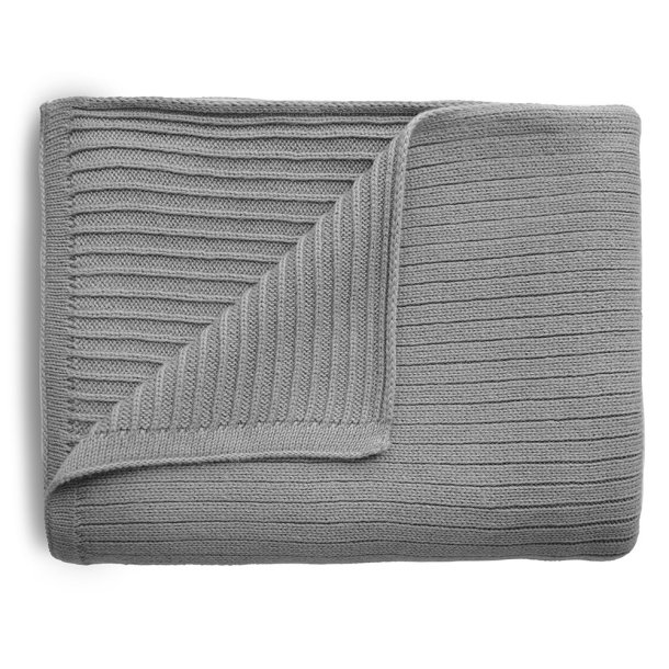 Mushie Knitted Baby Tppe  - Ribbed Gray Melange