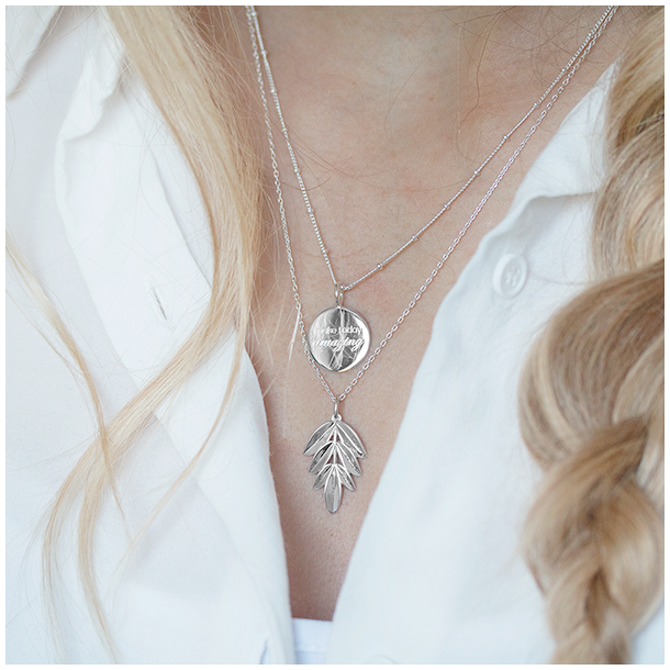 Leaf, vedhng-  blad, Slv